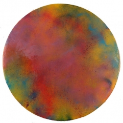 30" round, acrylic on panel